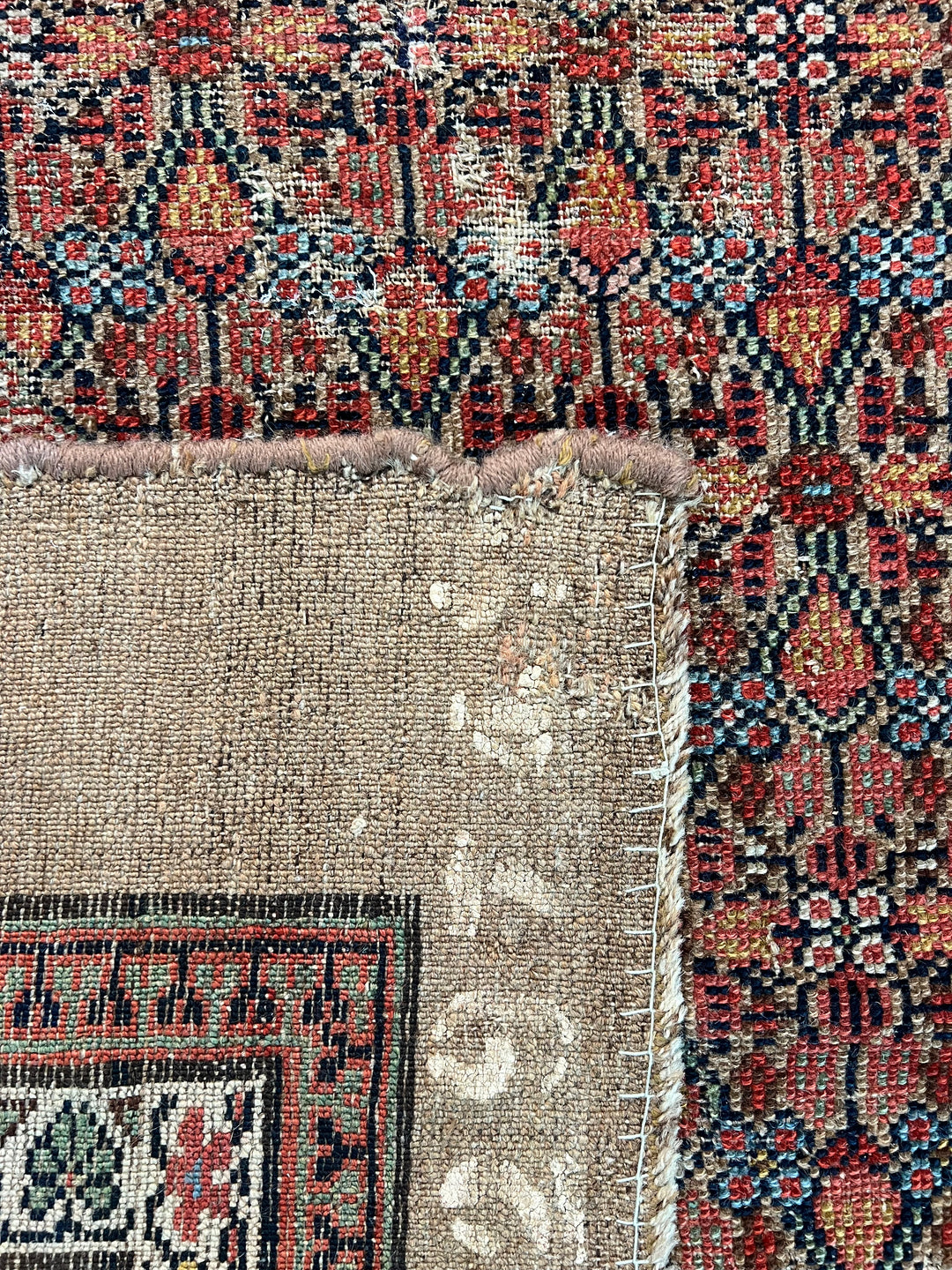 Camel Brown &amp; Rust - Antique Camel Hair Hamadan Rug – 4’5” x 11’1”, circa 1880