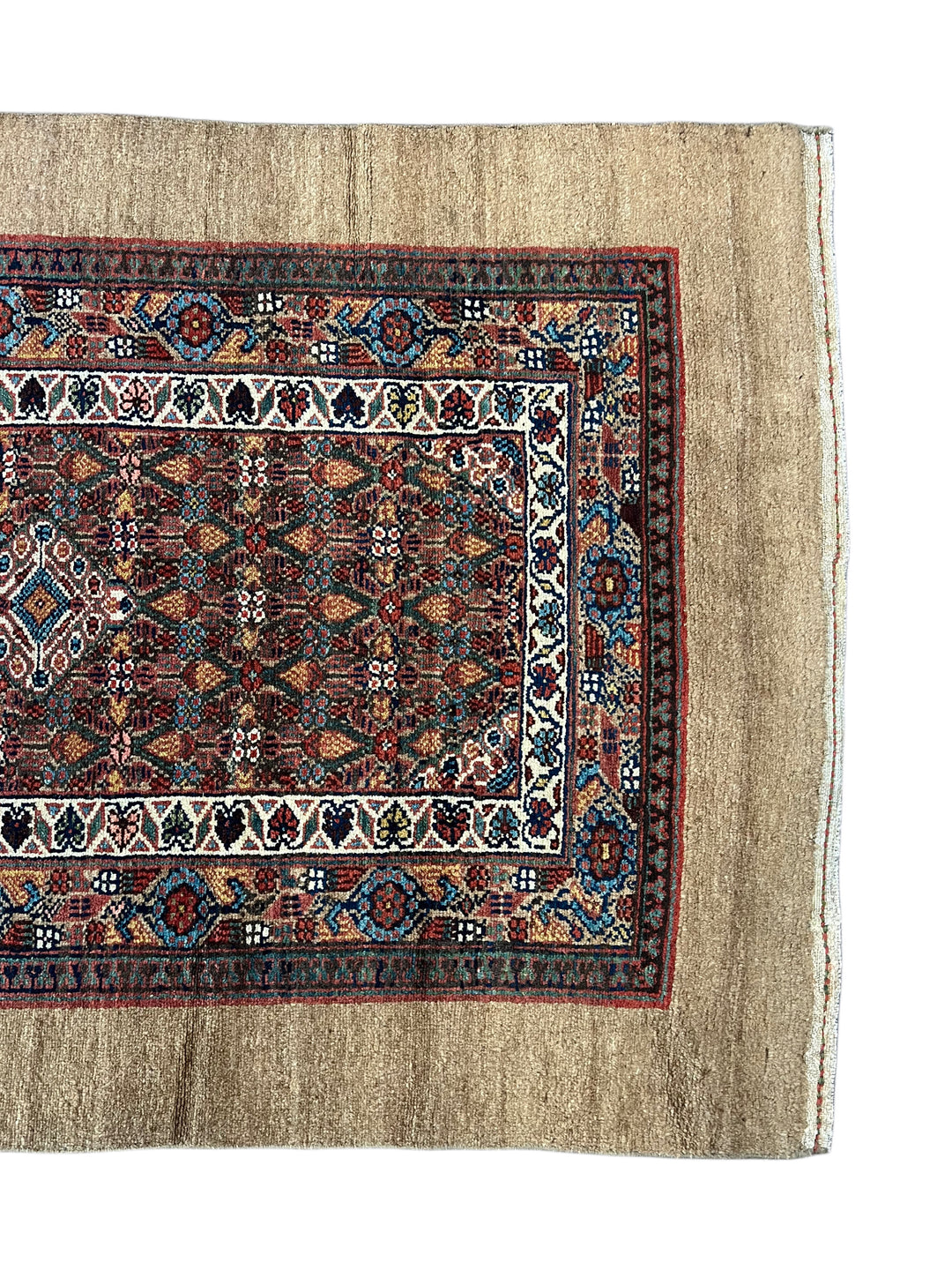 Antique Camel &amp; Rust Camel Hair Hamadan Runner Rug, Circa 1910 – 3’5” × 16’6”