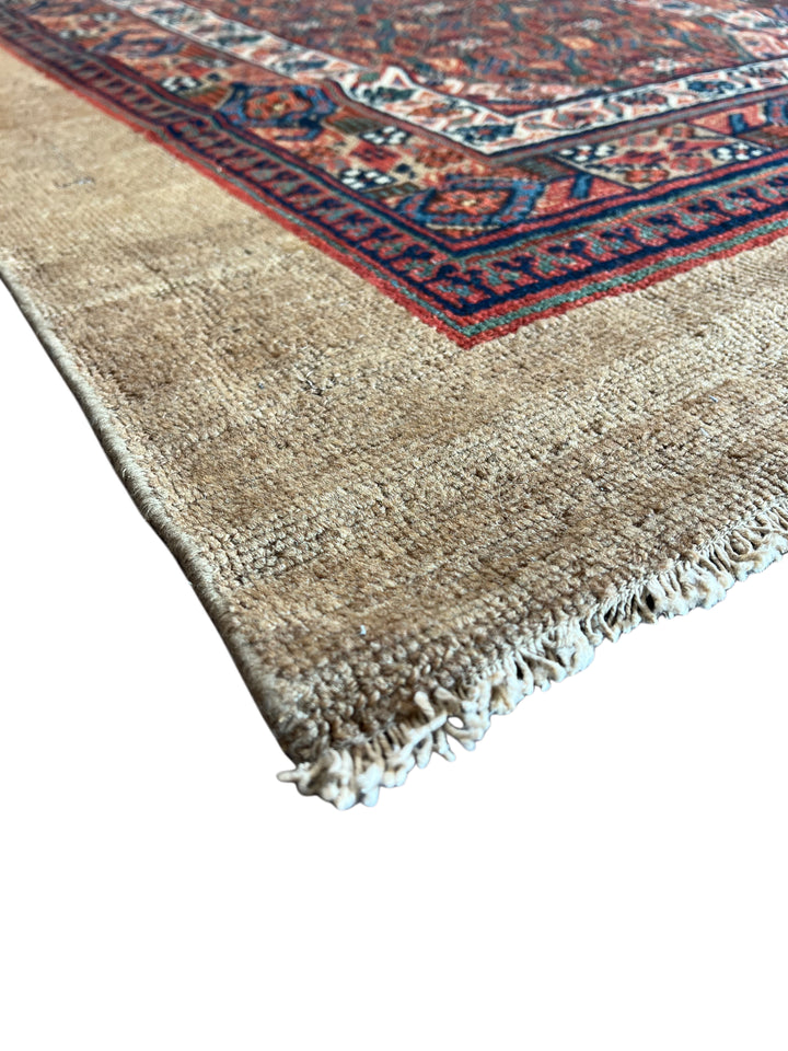 Antique Camel &amp; Rust Camel Hair Hamadan Runner Rug, Circa 1910 – 3’5” × 16’6”