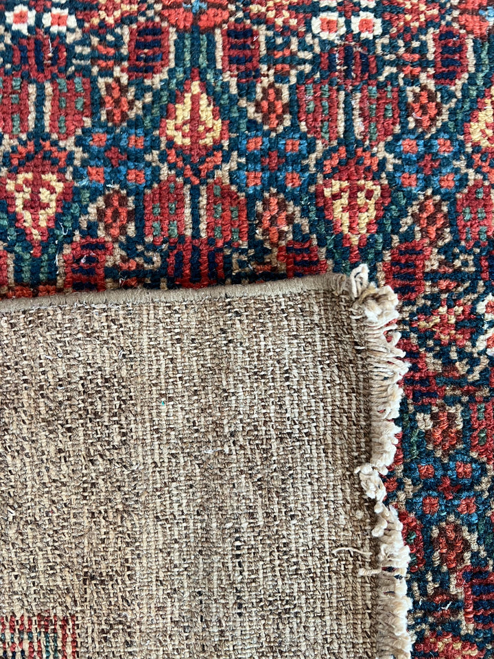 Antique Camel &amp; Rust Camel Hair Hamadan Runner Rug, Circa 1910 – 3’5” × 16’6”