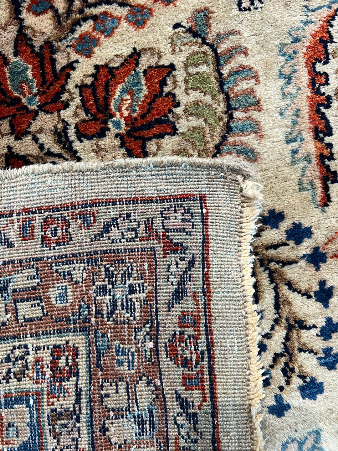 Ivory &amp; Blue Floral Sarouk Rug, Circa 1920 – 10’3” × 14’0”