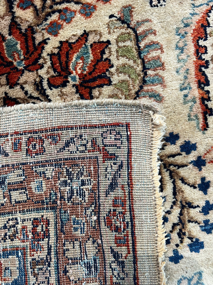 Ivory &amp; Blue Floral Sarouk Rug, Circa 1920 – 10’3” × 14’0”