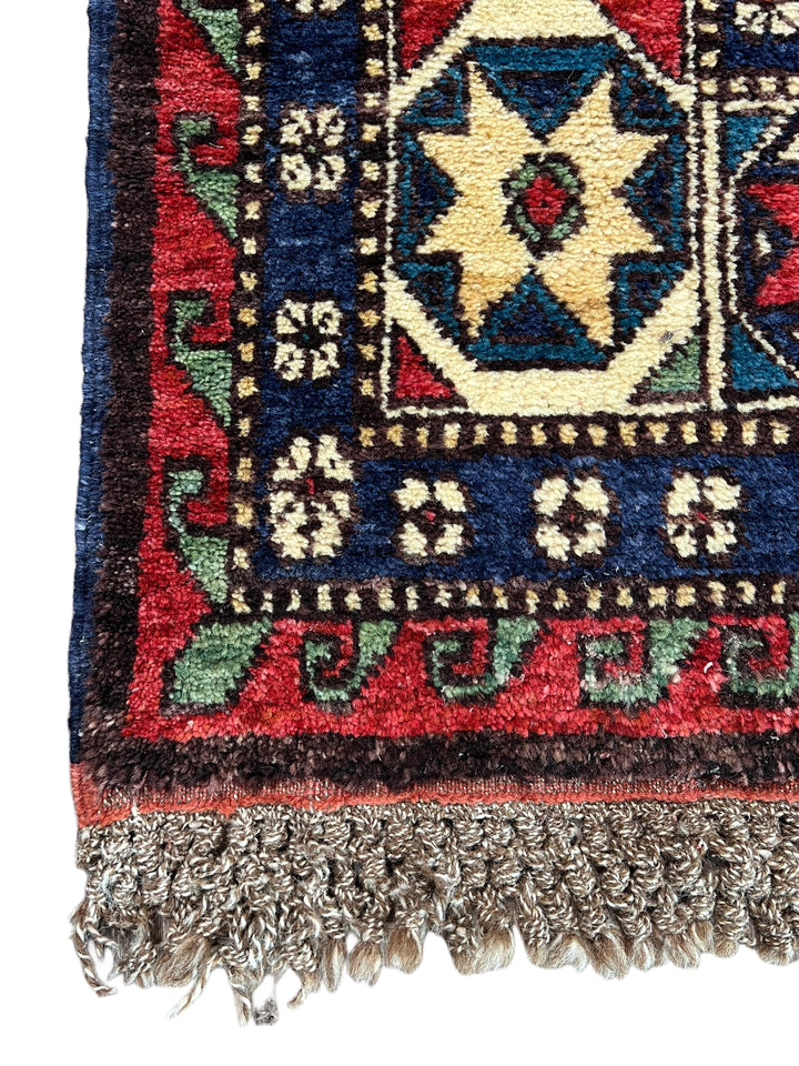 Red &amp; Navy Traditional Armenian Caucasian Rug, Circa 1990 – 8.5’ × 10.11’