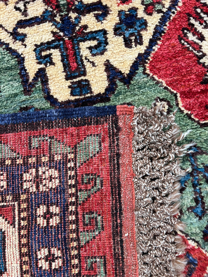 Red &amp; Navy Traditional Armenian Caucasian Rug, Circa 1990 – 8.5’ × 10.11’