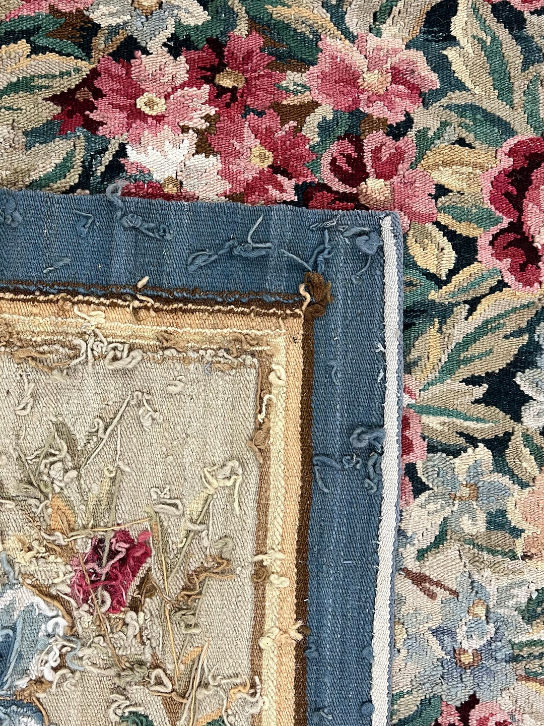 Ivory &amp; Powder Blue Chinese Aubusson Style Floral Rug – 14.1’ × 20.8’