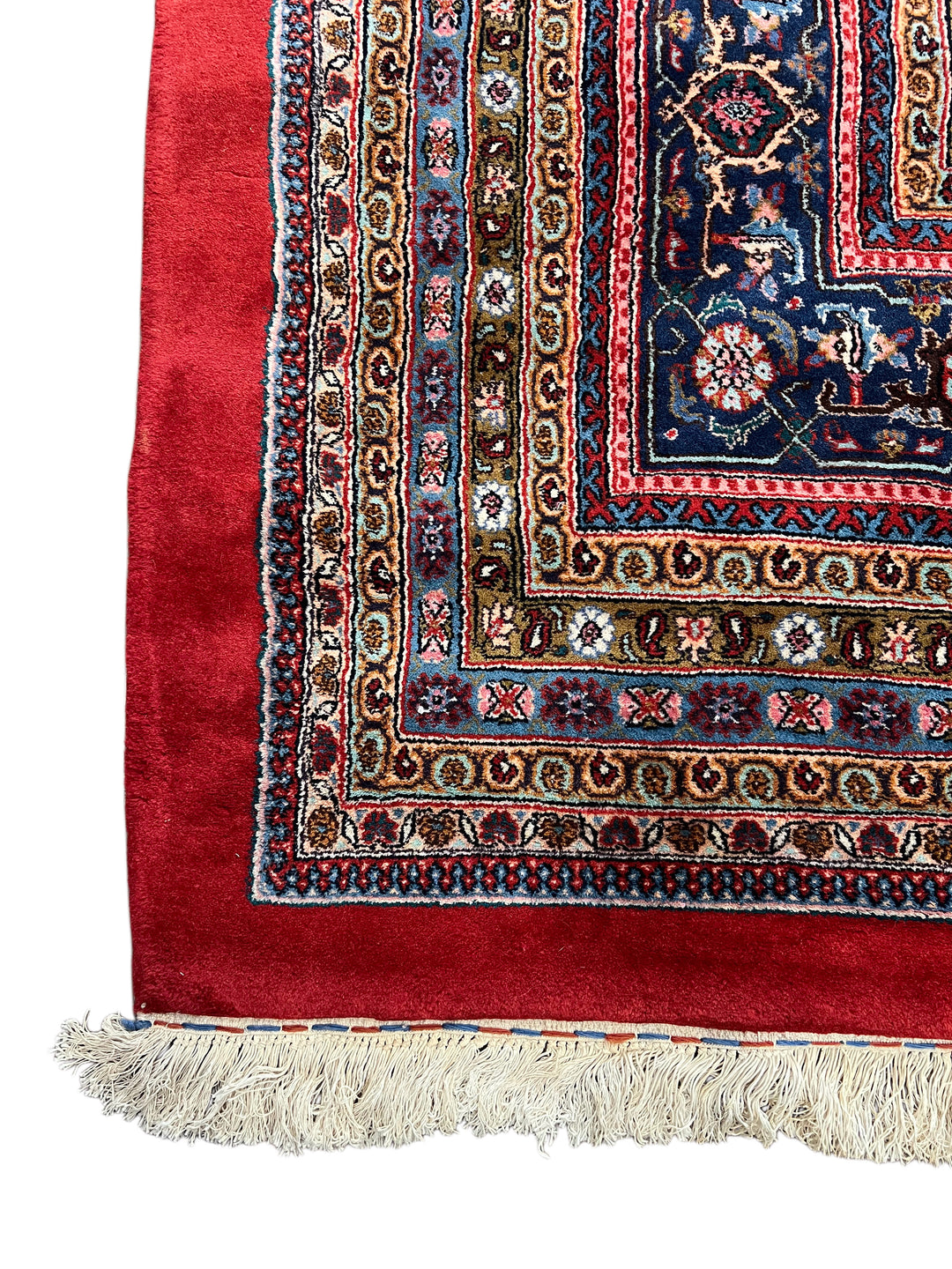 Deep Red &amp; Navy Oversized Bijar Style Rug – 16’0” × 27’8”
