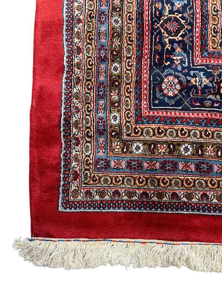 Deep Red &amp; Navy Oversized Bijar Style Rug – 16’0” × 27’8”