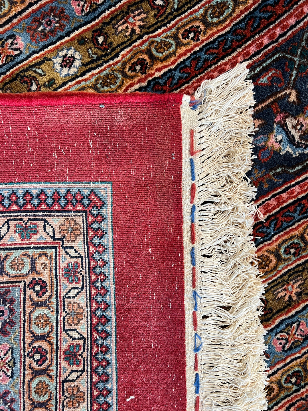 Deep Red &amp; Navy Oversized Bijar Style Rug – 16’0” × 27’8”
