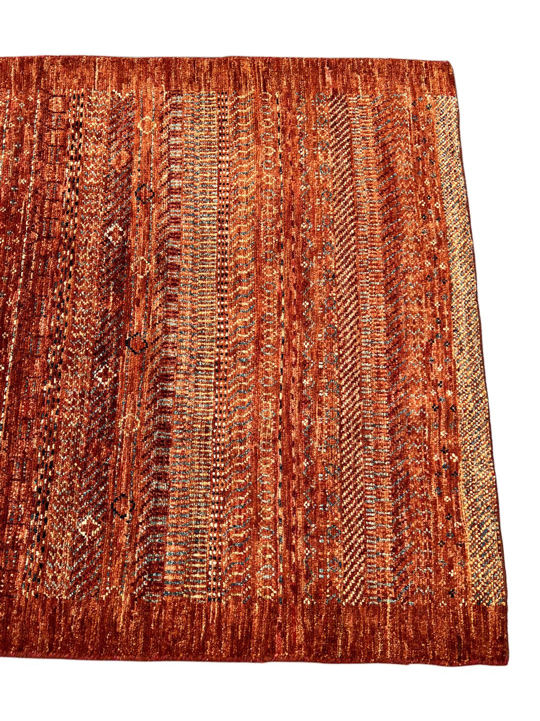 Rust &amp; Burnt Orange Tribal Wool Runner Rug – 2.10’ x 9.5’