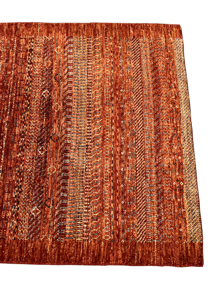 Rust &amp; Burnt Orange Tribal Wool Runner Rug – 2.10’ x 9.5’