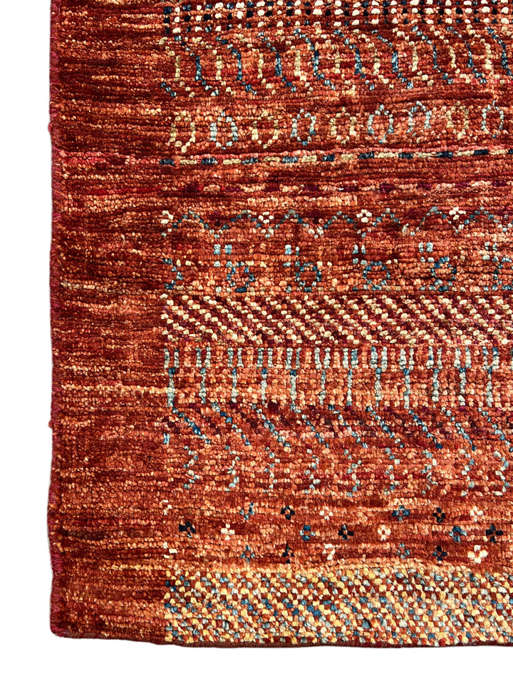 Rust &amp; Burnt Orange Tribal Wool Runner Rug – 2.10’ x 9.5’