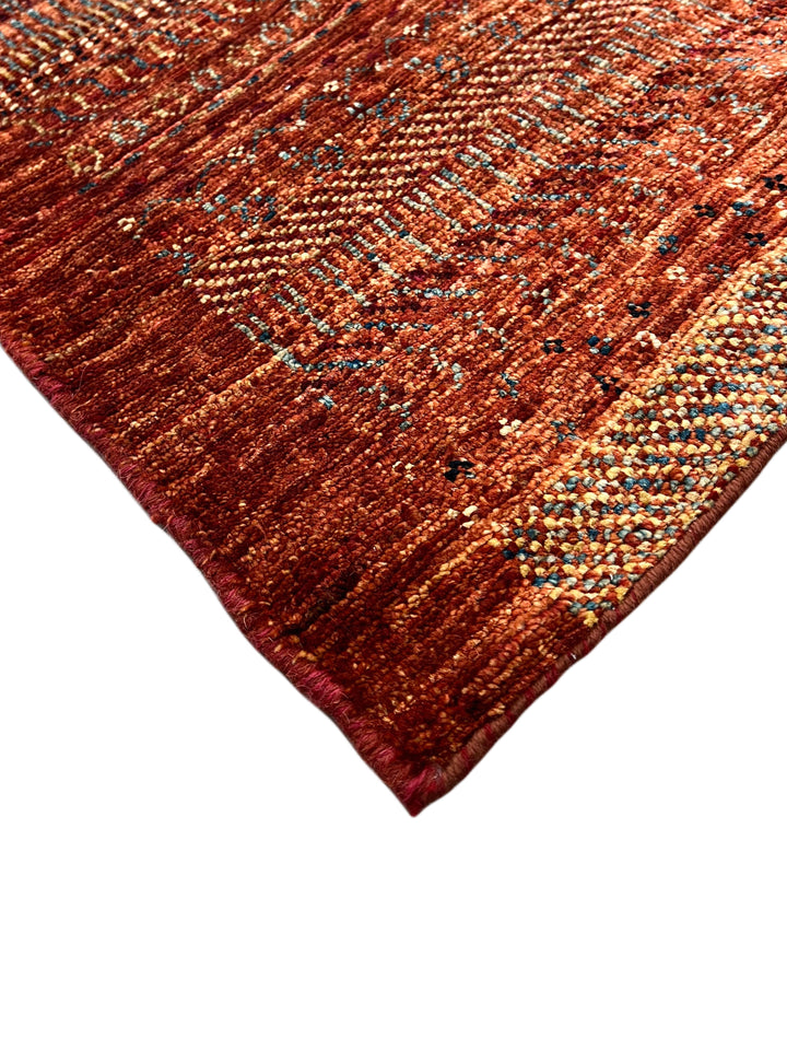 Rust &amp; Burnt Orange Tribal Wool Runner Rug – 2.10’ x 9.5’