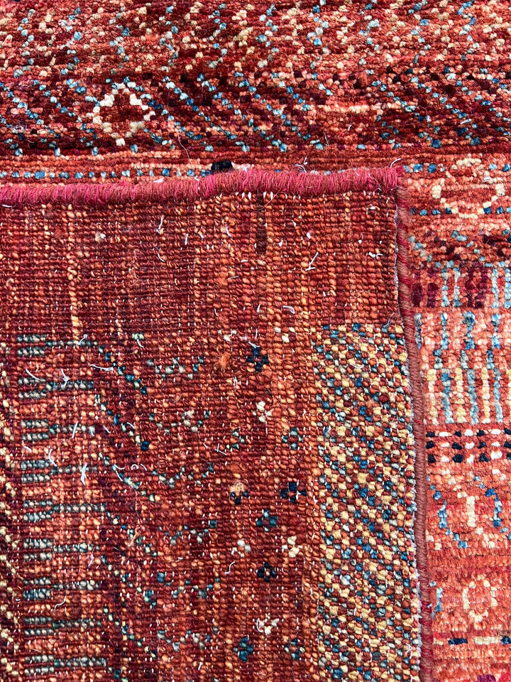 Rust &amp; Burnt Orange Tribal Wool Runner Rug – 2.10’ x 9.5’
