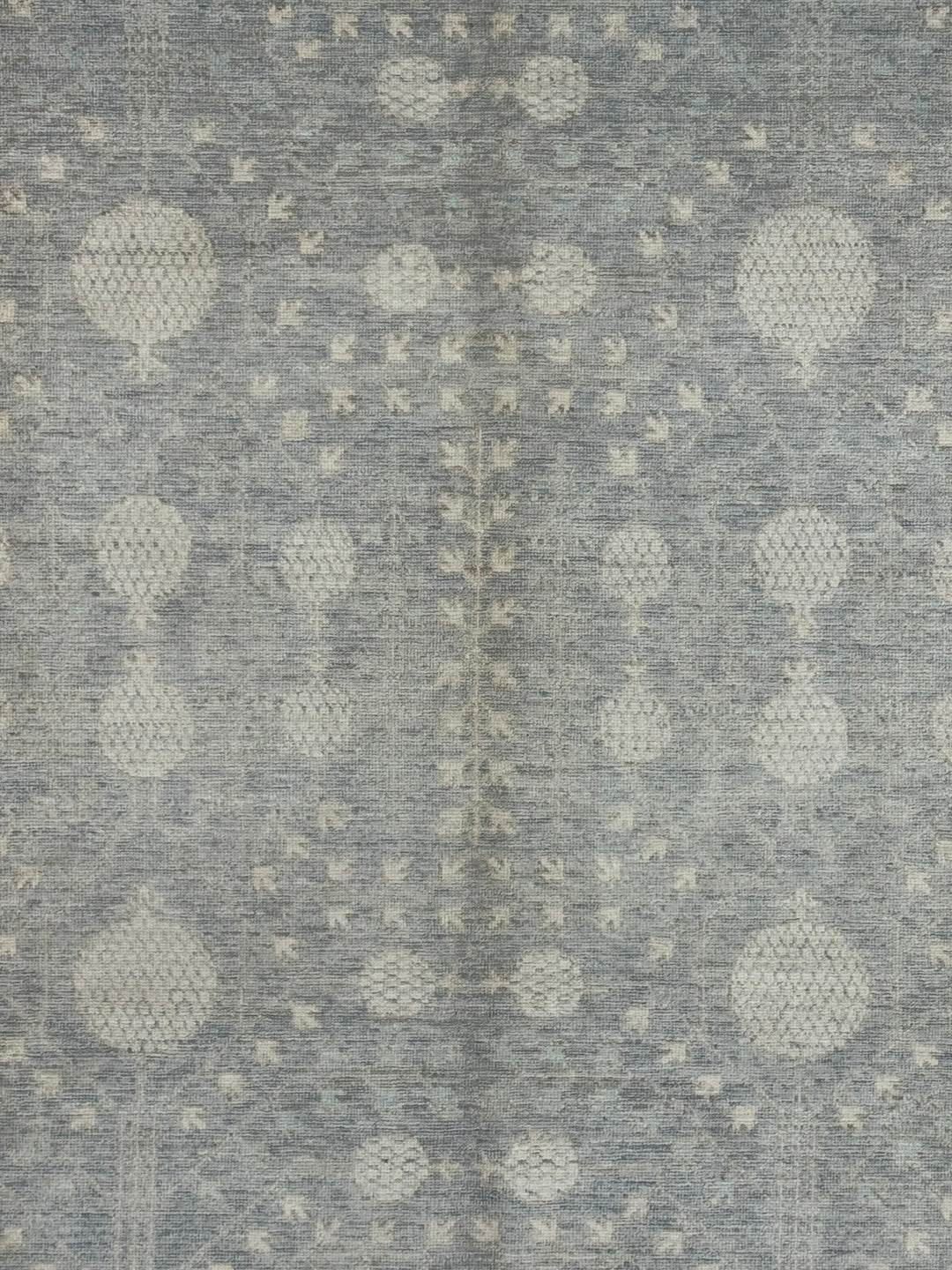 Light Blue &amp; Ivory Botanical Wool Rug – 8’4” x 10’2”