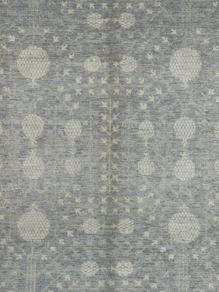 Light Blue &amp; Ivory Botanical Wool Rug – 8’4” x 10’2”