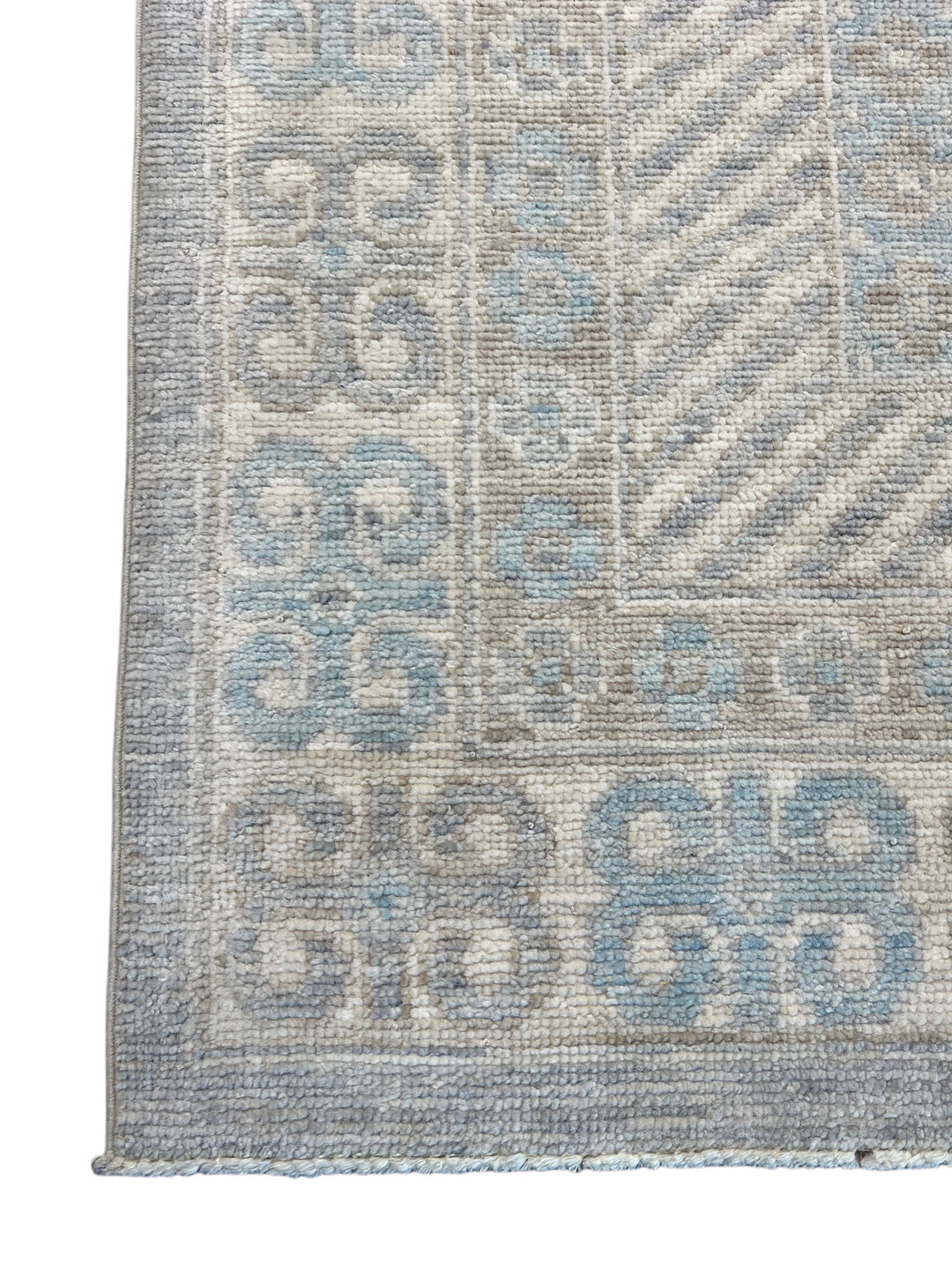 Light Blue &amp; Ivory Botanical Wool Rug – 8’4” x 10’2”