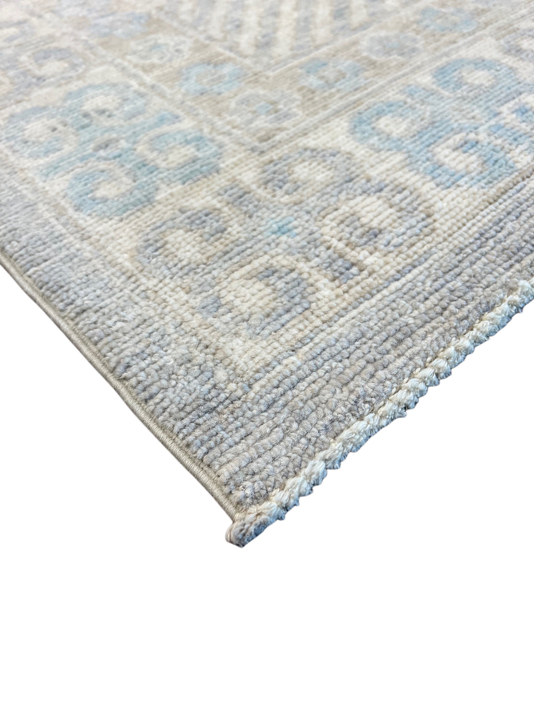 Light Blue &amp; Ivory Botanical Wool Rug – 8’4” x 10’2”