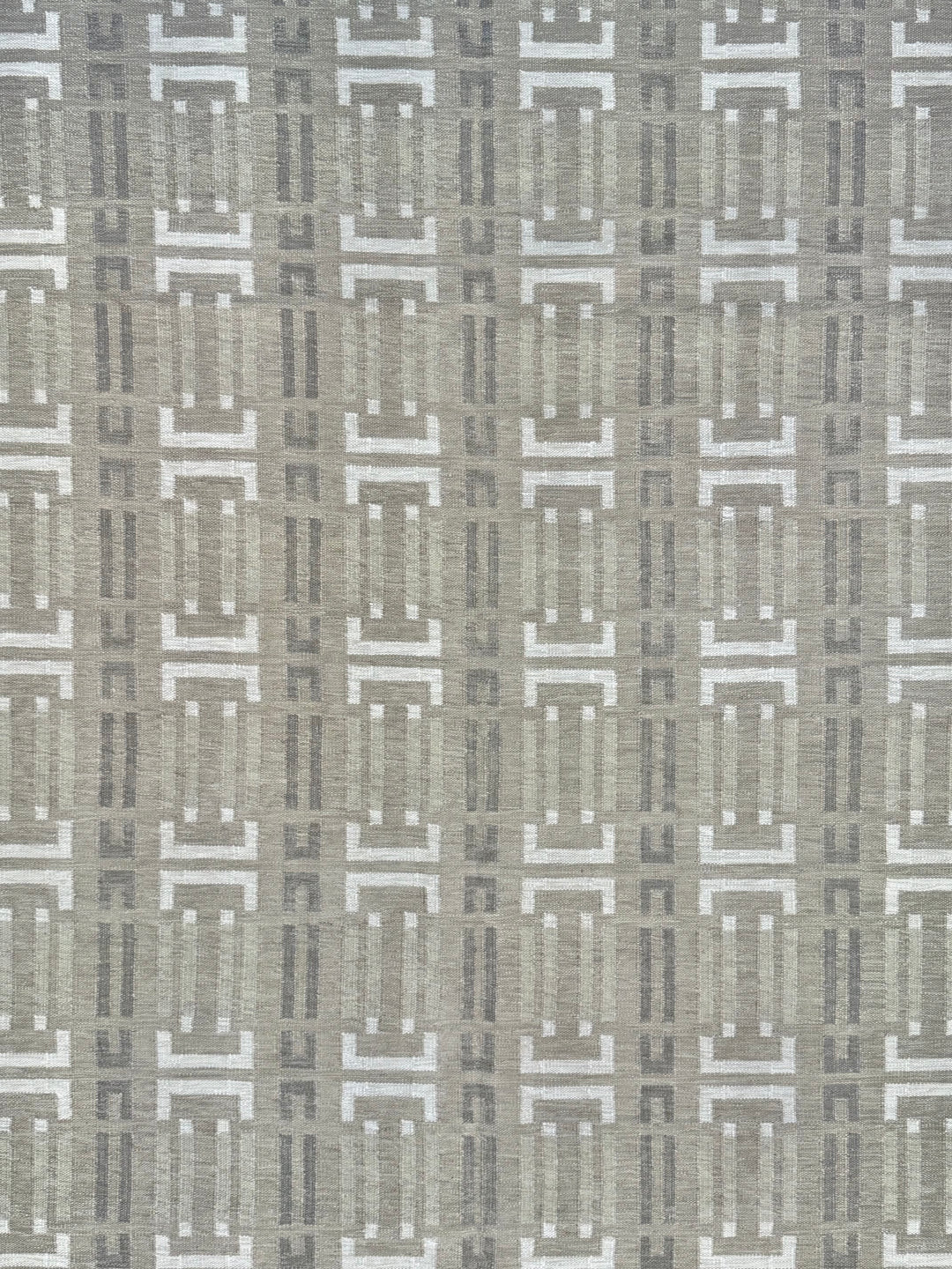 Taupe Gray &amp; Ivory Geometric Pet-Friendly Flatweave Rug – 11’6” x 14’10”