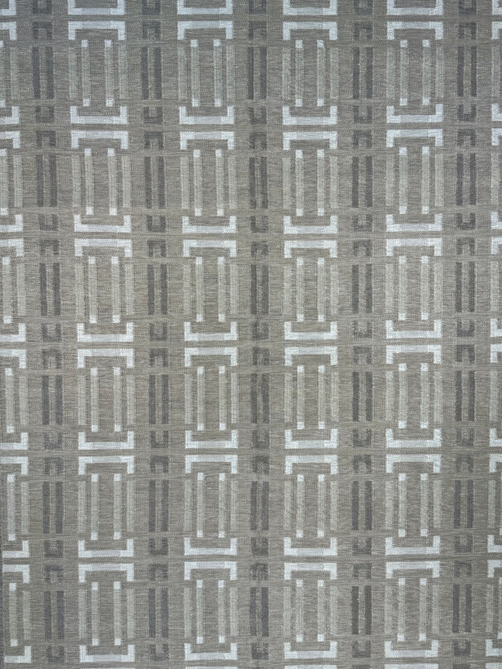 Taupe Gray &amp; Ivory Geometric Pet-Friendly Flatweave Rug – 9’1” x 12’3”