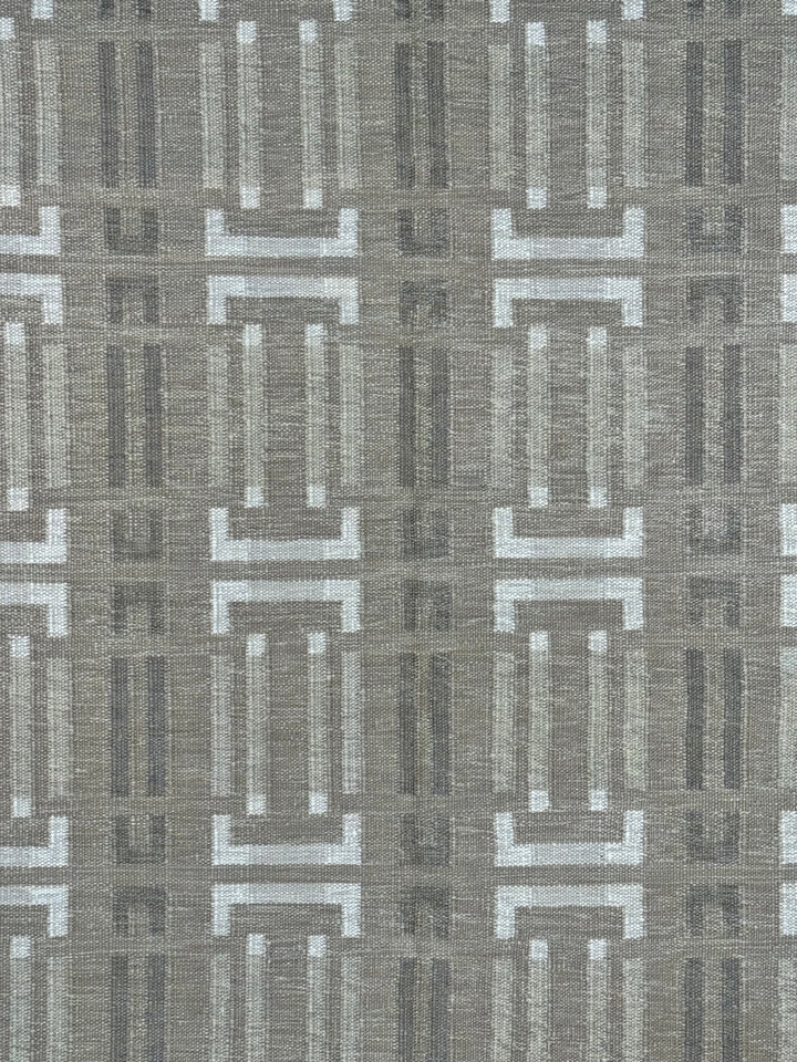 Taupe Gray &amp; Ivory Geometric Pet-Friendly Flatweave Rug – 9’1” x 12’3”