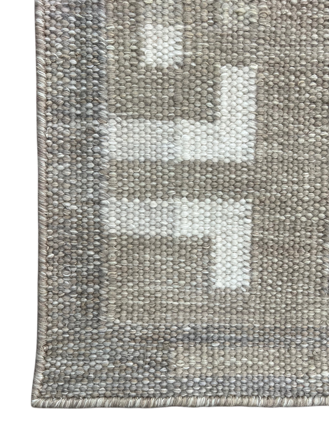 Taupe Gray &amp; Ivory Geometric Pet-Friendly Flatweave Rug – 9’1” x 12’3”