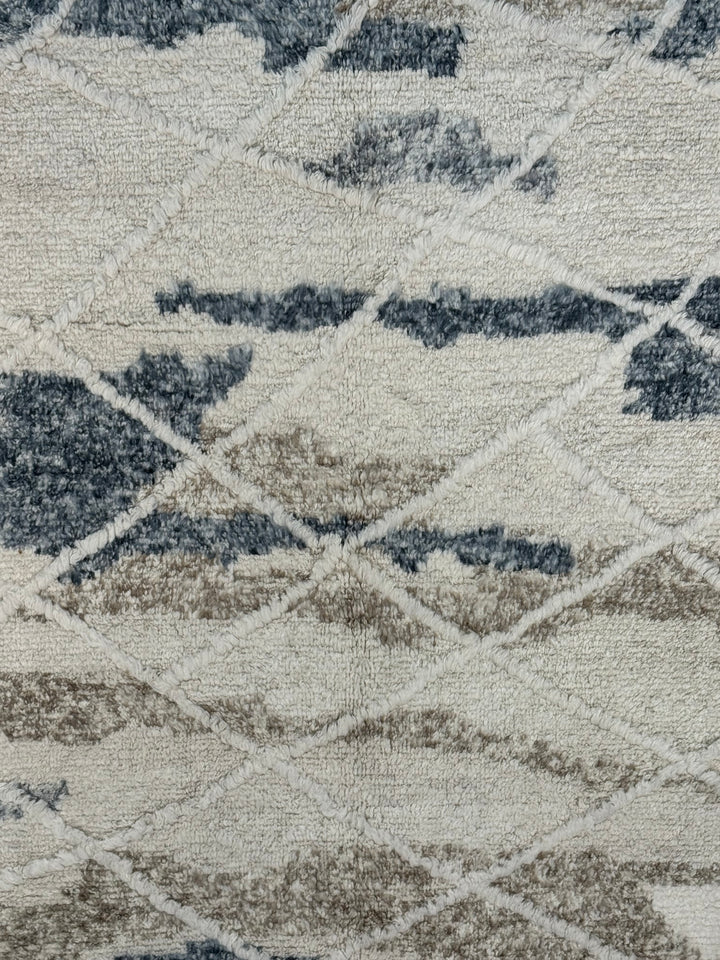 Ivory, Charcoal &amp; Taupe Moroccan Style Plush Rug – 9’2” x 11’10”