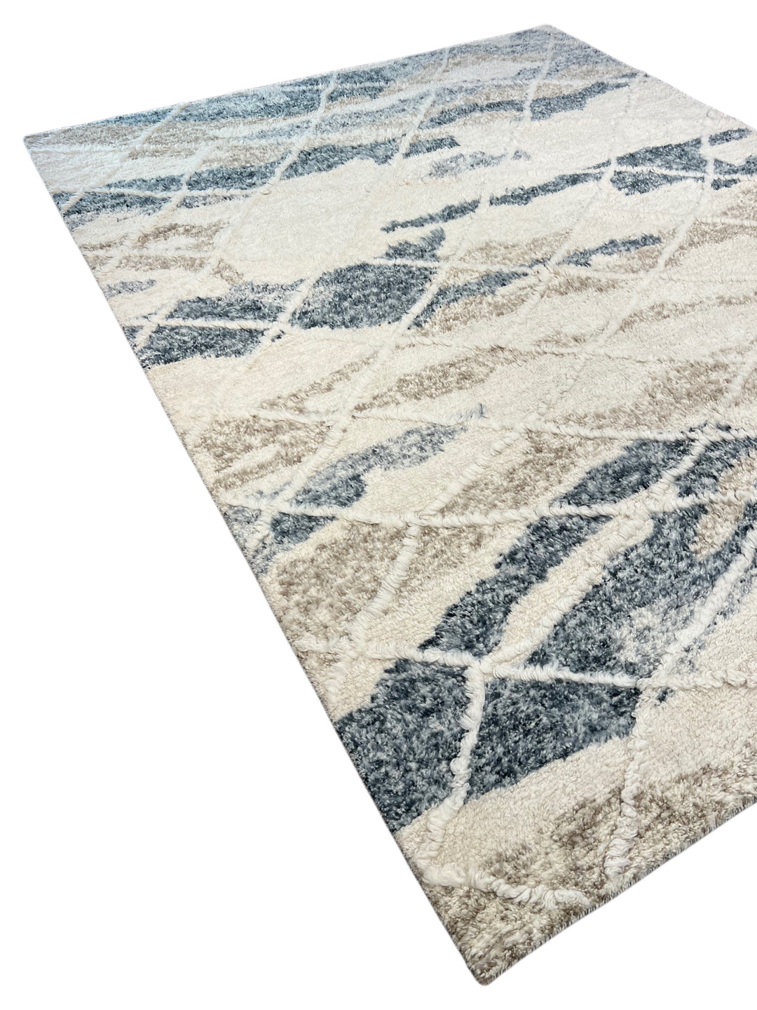 Ivory, Charcoal &amp; Taupe Moroccan Style Plush Rug – 9’2” x 11’10”