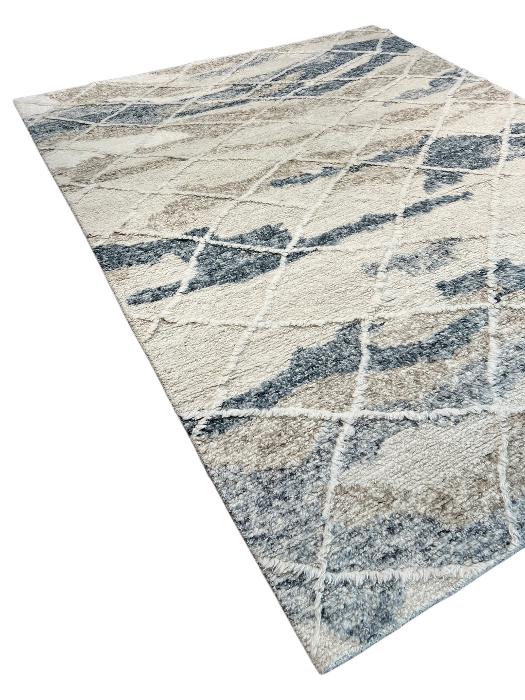 Ivory, Charcoal &amp; Taupe Moroccan Style Plush Rug – 9’2” x 11’10”