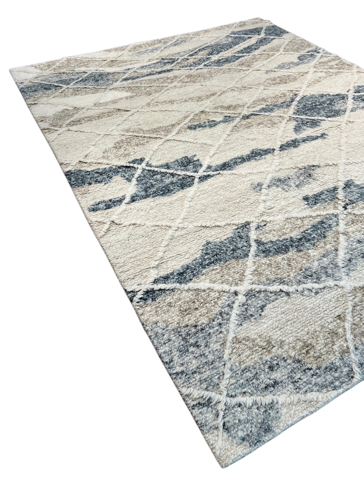 Ivory, Charcoal &amp; Taupe Moroccan Style Plush Rug – 9’2” x 11’10”
