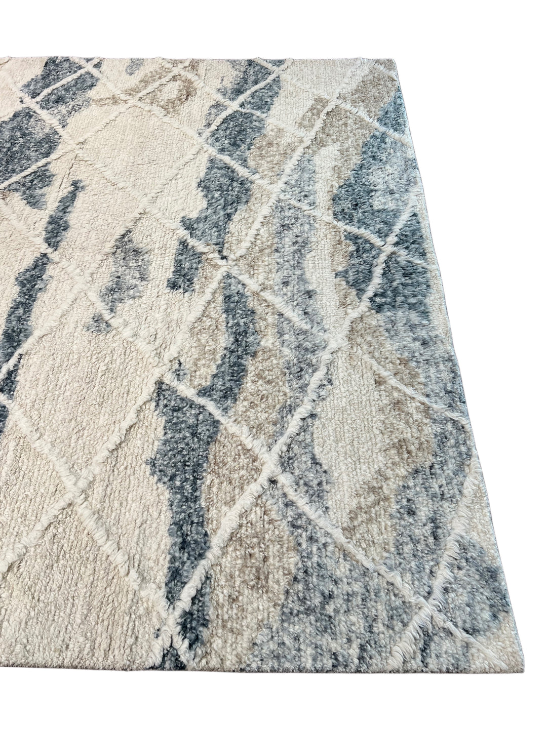 Ivory, Charcoal &amp; Taupe Moroccan Style Plush Rug – 9’2” x 11’10”
