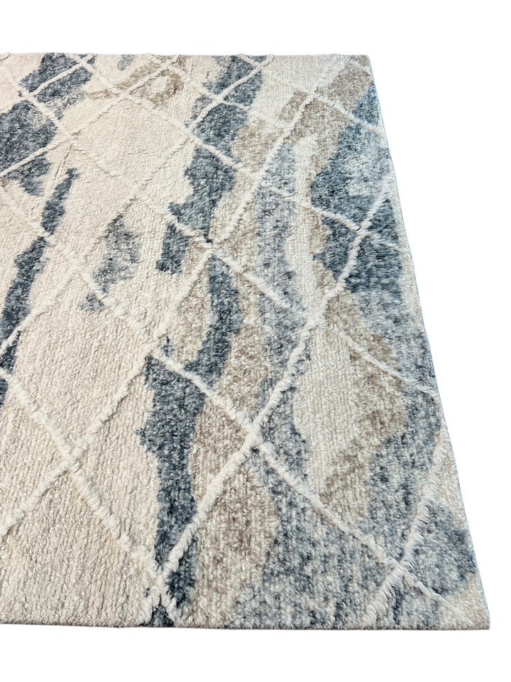 Ivory, Charcoal &amp; Taupe Moroccan Style Plush Rug – 9’2” x 11’10”
