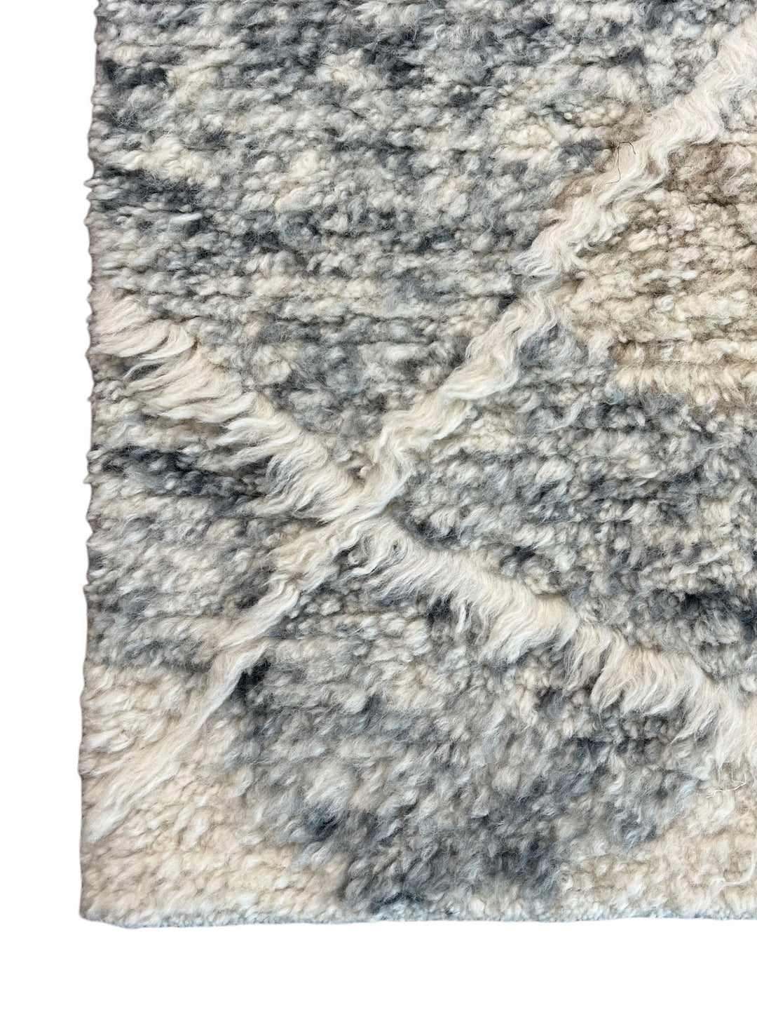 Ivory, Charcoal &amp; Taupe Moroccan Style Plush Rug – 9’2” x 11’10”