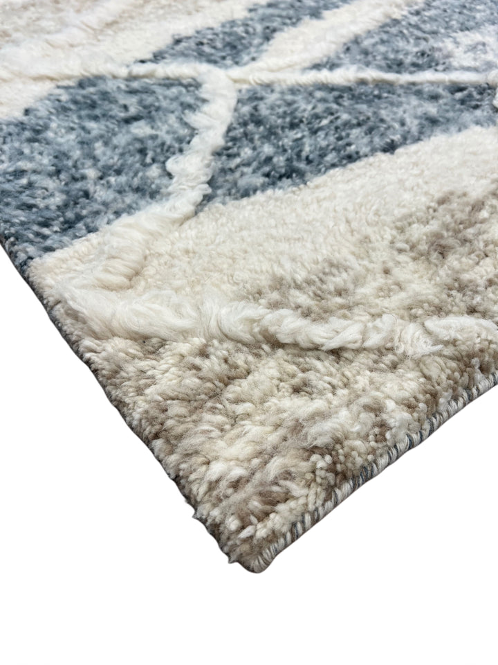 Ivory, Charcoal &amp; Taupe Moroccan Style Plush Rug – 9’2” x 11’10”