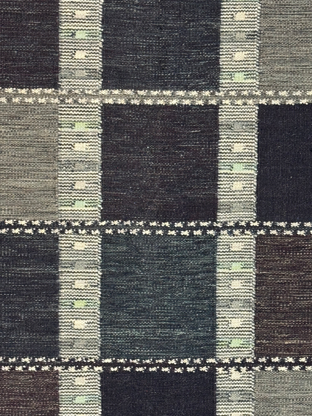 Charcoal &amp; Deep Teal Geometric Flatweave Rug – 9’2” x 12’0”
