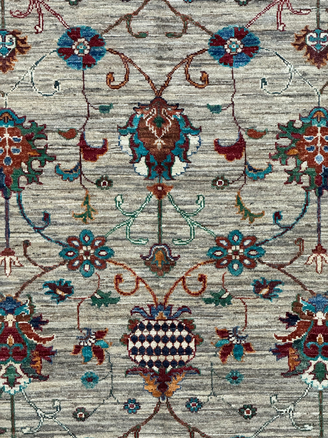 Soft Gray &amp; Teal Multicolor Floral Rug – 8’1” x 11’5”