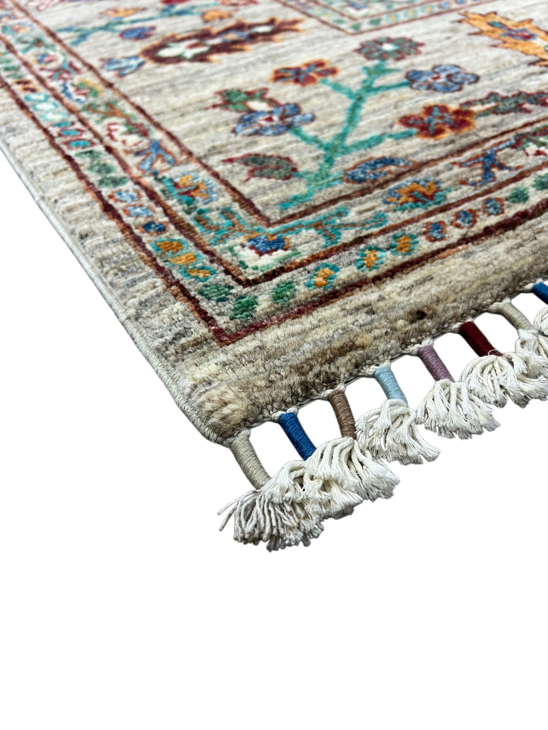 Soft Gray &amp; Teal Multicolor Floral Rug – 8’1” x 11’5”