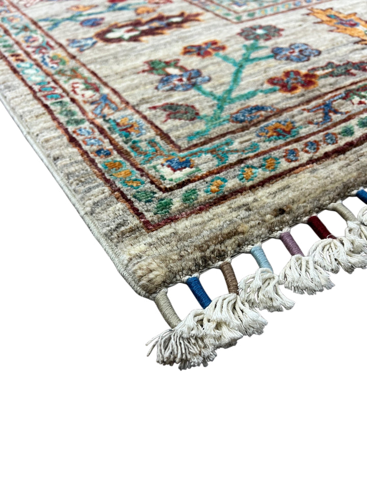 Soft Gray &amp; Teal Multicolor Floral Rug – 8’1” x 11’5”