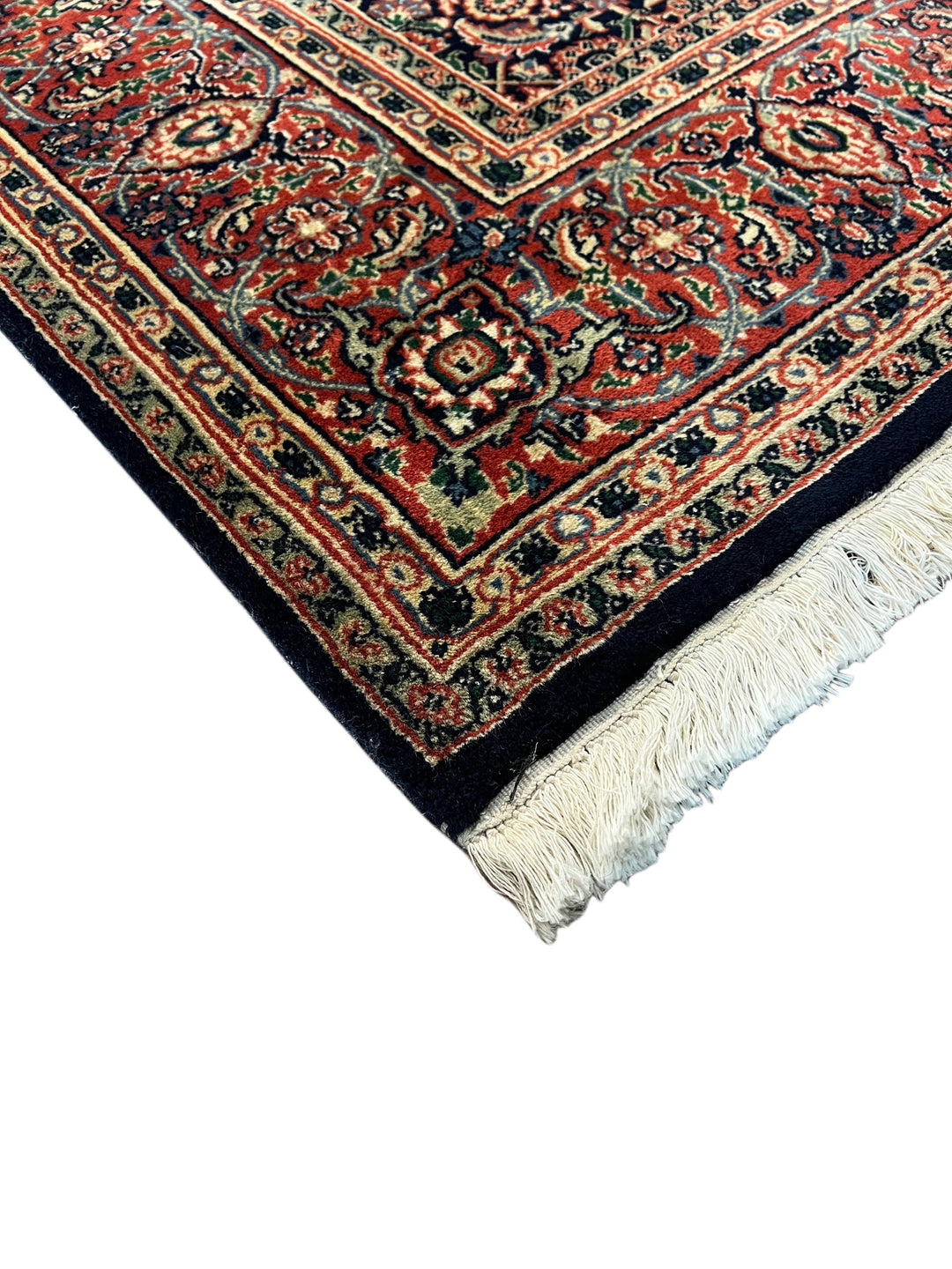 Navy &amp; Rust Floral Classic Agra Runner Rug – 4’0” x 15’1”
