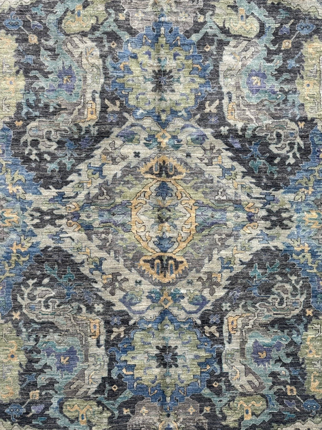 Slate Blue, Charcoal &amp; Aqua Ornamental Rug – 11’8” x 14’9”