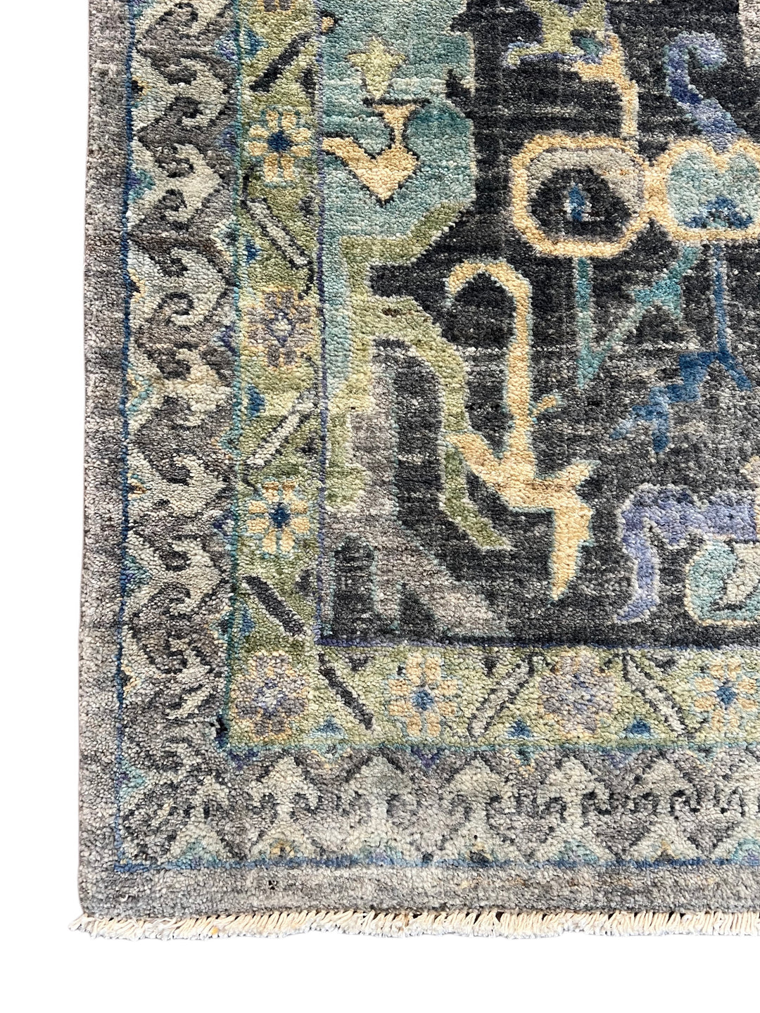 Slate Blue, Charcoal &amp; Aqua Ornamental Rug – 11’8” x 14’9”