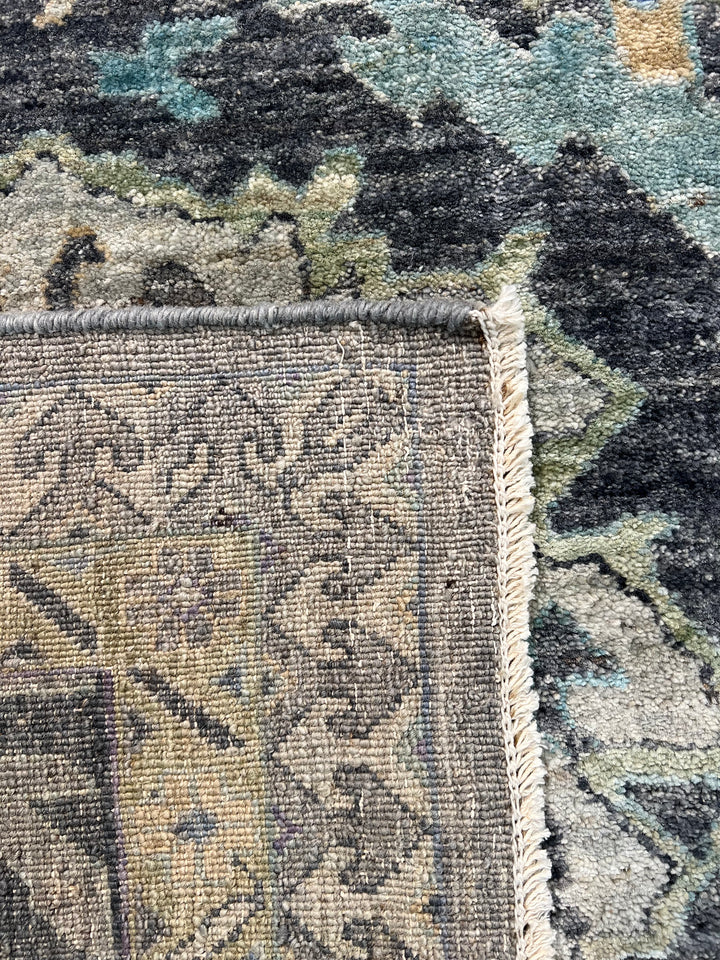 Slate Blue, Charcoal &amp; Aqua Ornamental Rug – 11’8” x 14’9”