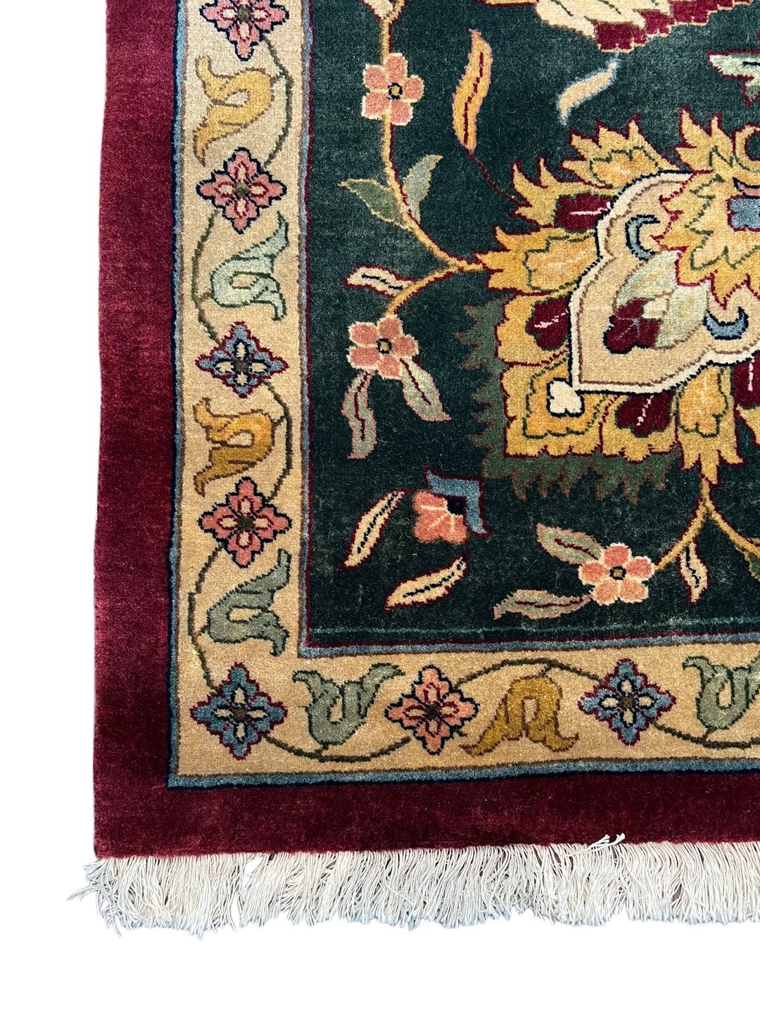 Burgundy &amp; Deep Green Agra Style Floral Rug – 12’0” x 17’7”
