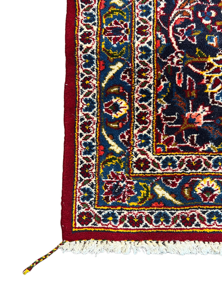 Red &amp; Navy Kashan Style Medallion Rug – 11’1” x 16’7”