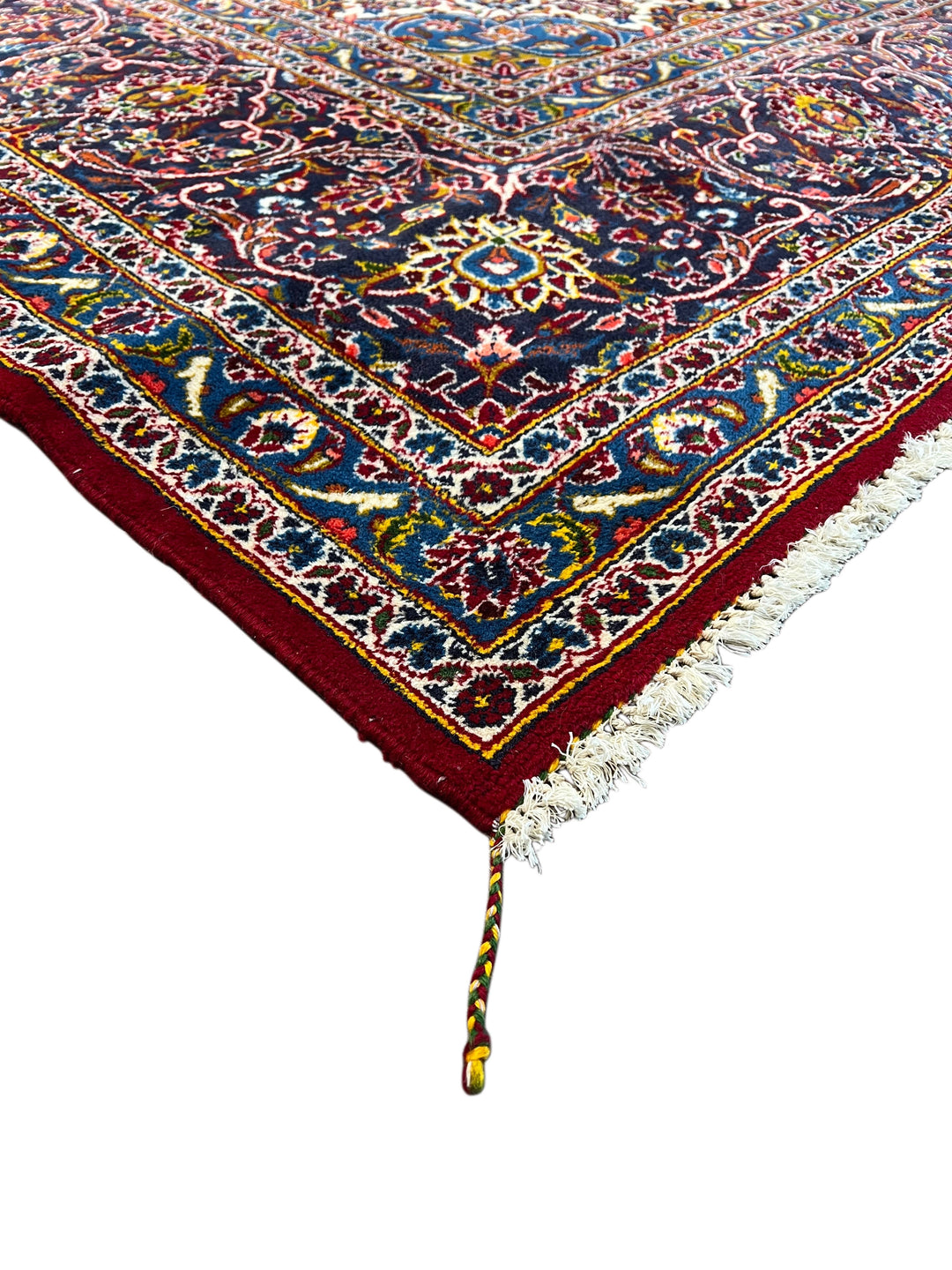 Red &amp; Navy Kashan Style Medallion Rug – 11’1” x 16’7”
