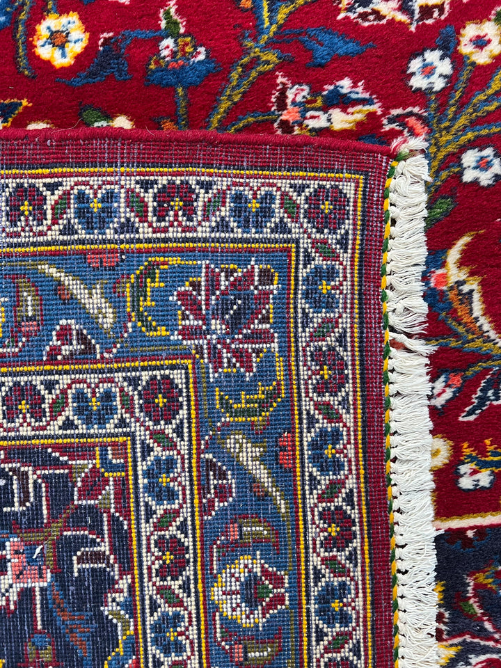 Red &amp; Navy Kashan Style Medallion Rug – 11’1” x 16’7”