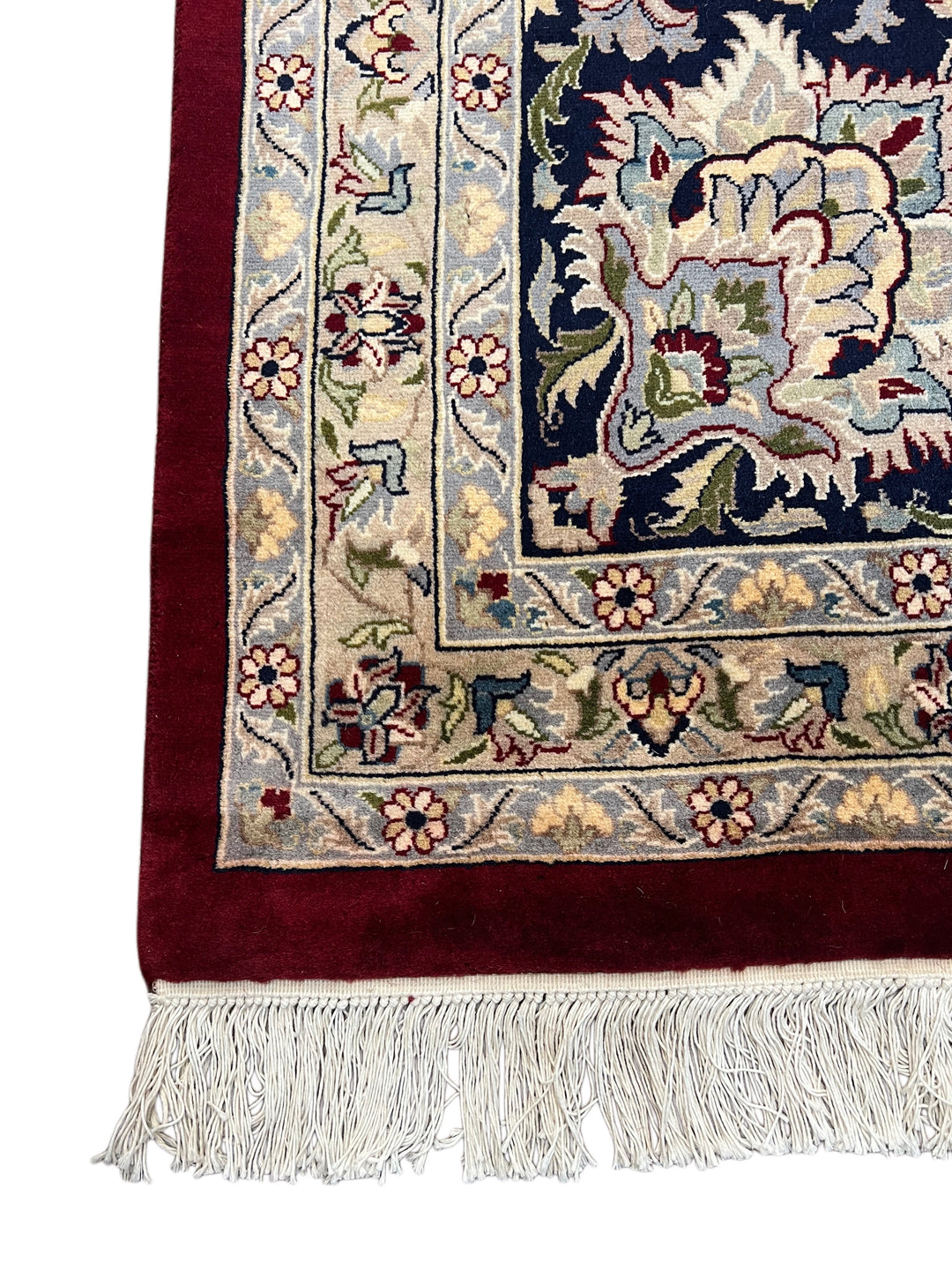 Burgundy &amp; Navy All-Over Floral Wool Rug – 12’0” x 18’2”