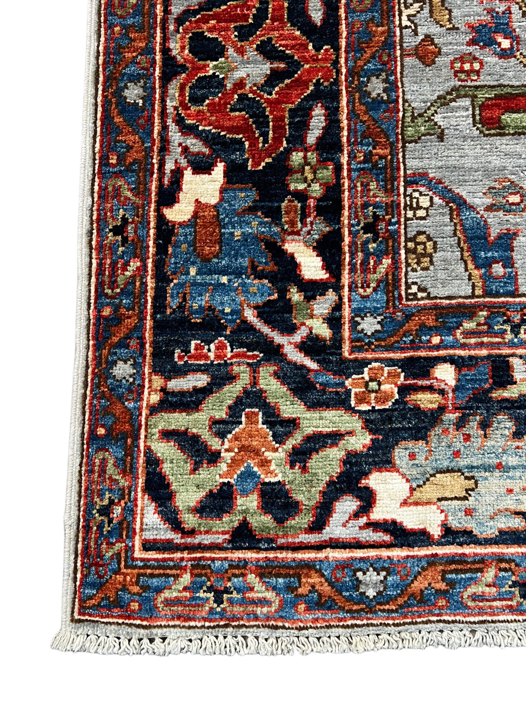 The Seraphina – Sky Blue &amp; Midnight Navy Botanical Rug – 5’1” x 6’8”