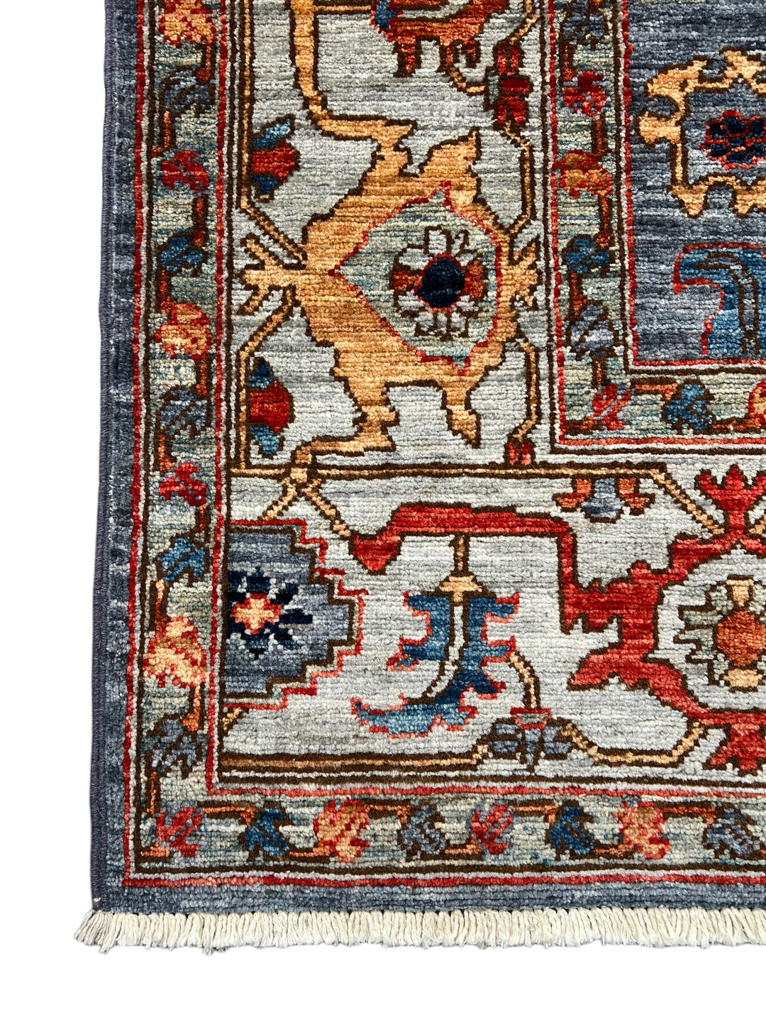 The Azura – Slate Blue &amp; Ivory Geometric Rug – 5’1” x 7’7”