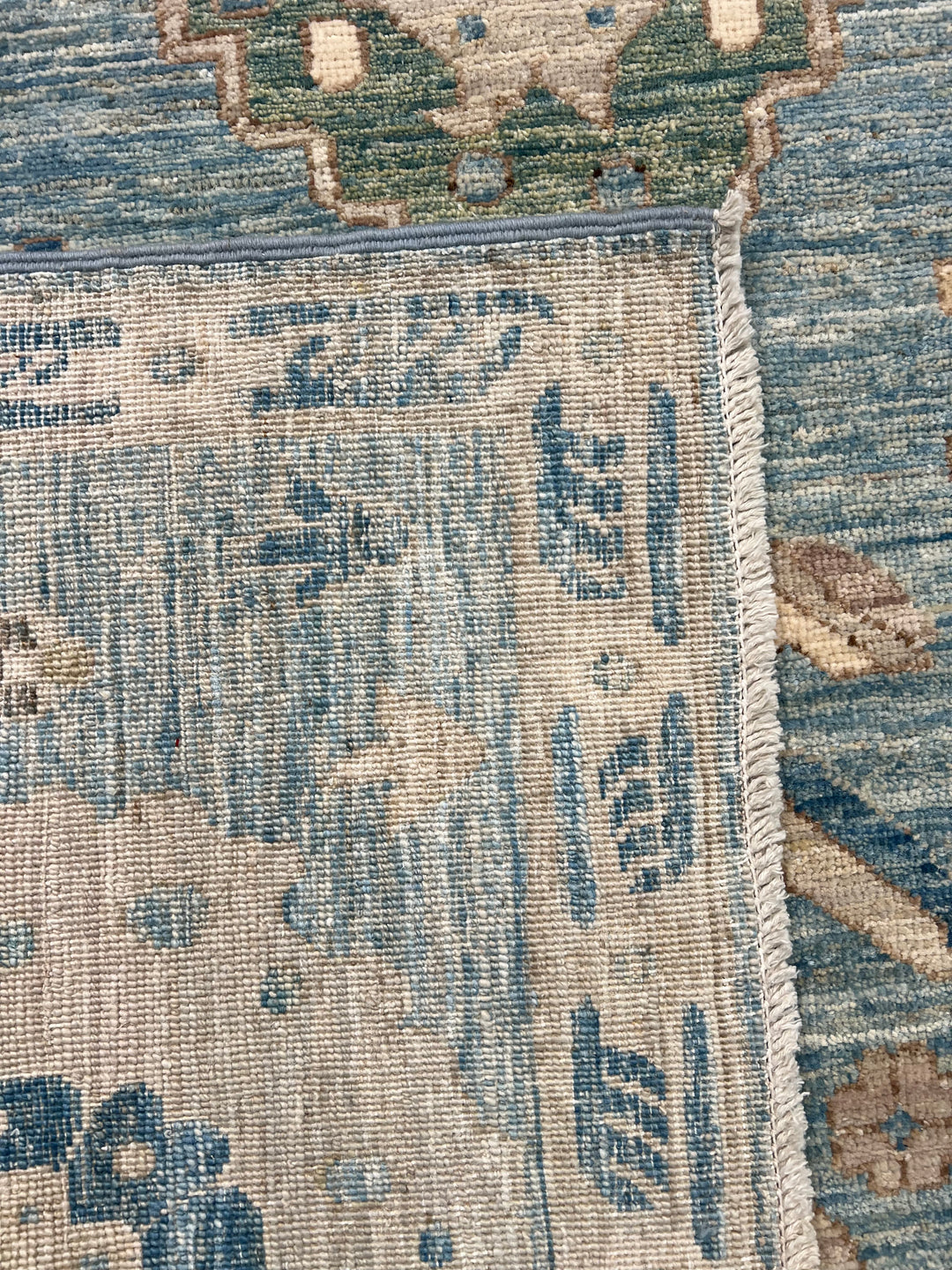 The Celestine – Soft Blue &amp; Ivory Botanical Rug – 5’1” x 7’10”