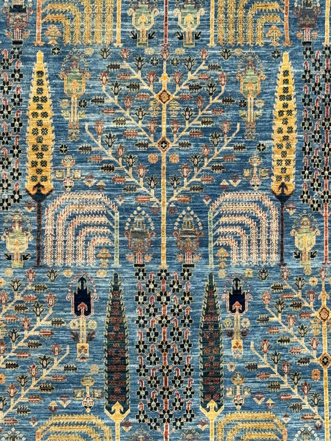 Babylon Garden - Blue &amp; Sage Garden Design Rug – 6’2” x 9’8”